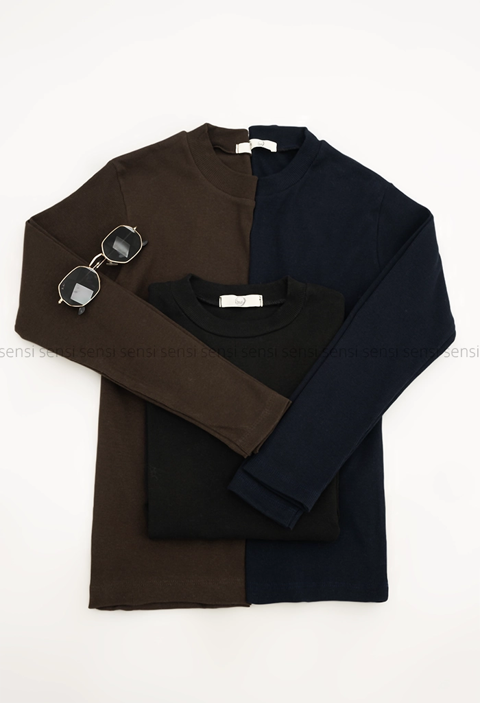 بلوز کبریتی کشی یقه گرد کد1005069